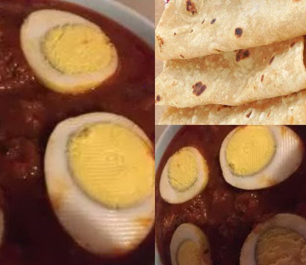 Boiled Eggs tomato Chutney Gojju Chapati